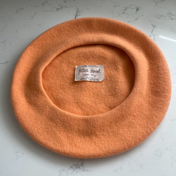 Patricia Dumont Classic Wool Blend Beret/Tam Hat Made in Italy Peach Sz OS - Picture 5 of 6